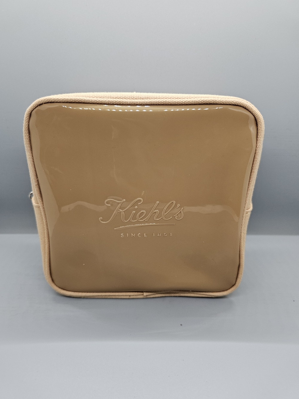 Kiehl's Beige Glossy Cosmetic Pouch